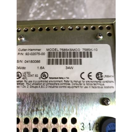 CUTLER HAMMER 92-02075-00 7585KSMCO,7585K-10 LCD PANELMATE MONITOR,BS