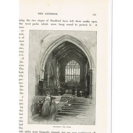 Bradford Cathedral, Choir, Book Illustration (Print), c1891