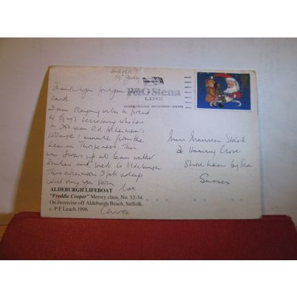'FREDDIE COOPER' THE LIFEBOAT, ALDEBURGH, SUFFOLK. used postcard =