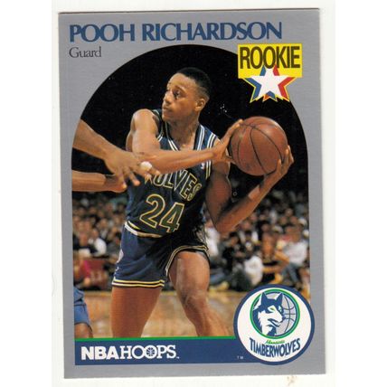 1990-91 Hoops Pooh Richardson RC basketball card #190 - Timberwolves