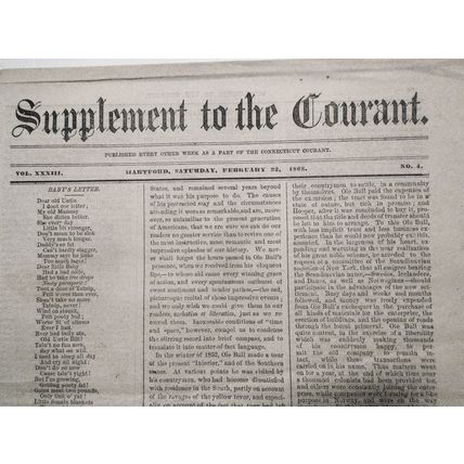 "Ole Bull in America" - Supplement To Connecticut Courant, February 22, 1868