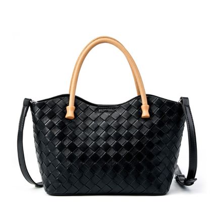 Genuine Leather Women's Handbag Ladies Shoulder Tote Bag Black