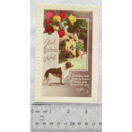 vintage postcard Fond Birthday Wishes