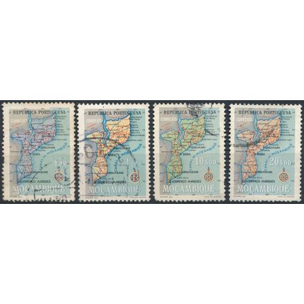 Territories Map: 4 Values - Mozambique 1954 - FH - MiNr 443/4 & 447/8