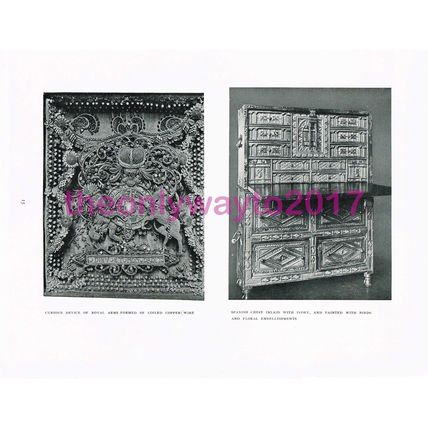 Coiled Copper Wire Coat of Arms & Spanish Chest, Book Illustration, 1910