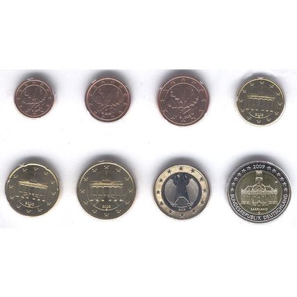 Germany 2010 (D) - Set of 8 Euro Coins (UNC)