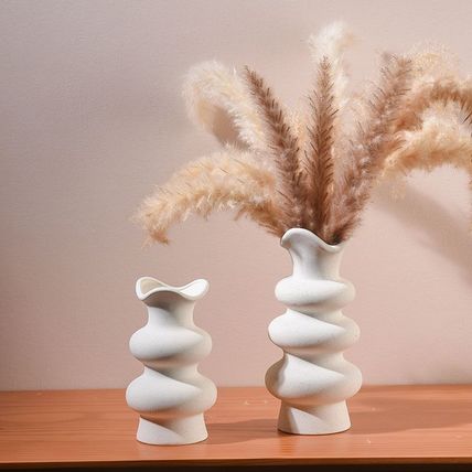 Woodside Home Living Modern White Ceramic Vase Set for Flowers