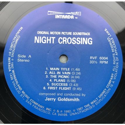 NIGHT CROSSING original 1982 Jerry Goldsmith soundtrack record album