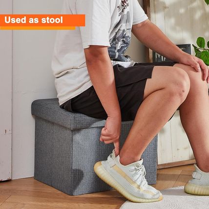 ALASDO Storage Ottoman Footrest Stool Small Ottoman with Storage Foldable Ottoma