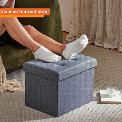 ALASDO Storage Ottoman Footrest Stool Small Ottoman with Storage Foldable Ottoma