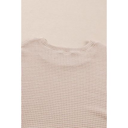 Beige Faux Two Piece Knit Patchwork Floral Print Plus Size Top