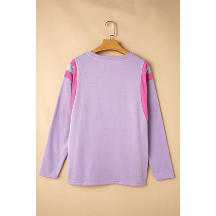 Phalaenopsis Mineral Wash Colorblock Arm Patchwork Oversize Top