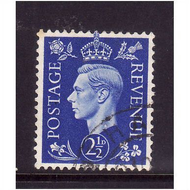 GREAT BRITAIN 1937 SG466 2 1/2d ULTRAMARINE FINE USED #4