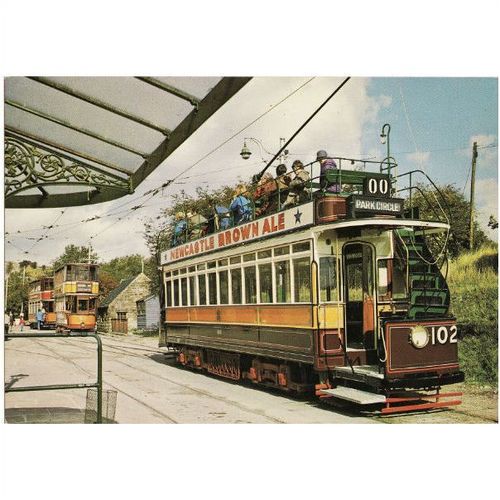 Tram Postcard NEWCASTLE Corporation Tramways Car 102 CRICH Glasgow Tramcar