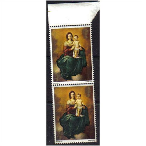 1967 GB CHRISTMAS 4D MARGINAL PAIR MNH SG757