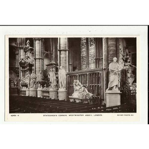 LONDON Westminster Abbey Statesmen's Corner Postcard by Rotary (10491-4)