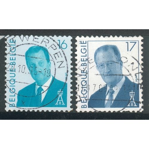 Belgium stamps 1993 - SG 3194 - 16f + 1996 SG 3342 17f - King Albert 11 - used