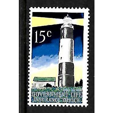 NEW ZEALAND 1969 15c DOG ISLAND LIGHTHOUSE SG L62 M / MINT