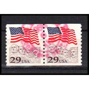Used 2523 29c U.S. Flag Very Fine Pair PA1215