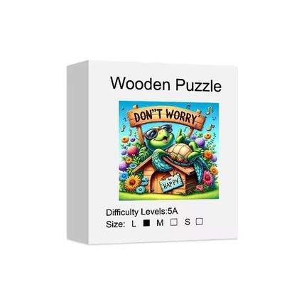 Wooden Animal Puzzle – Cool Turtle Design | Fun Collectible Jigsaw Gift for Kids