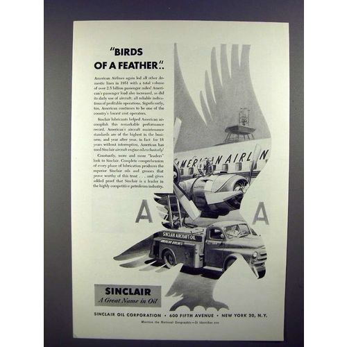 1952 Sinclair Oil Ad - American Airlines