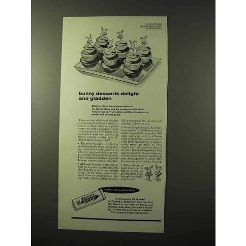 1964 Wrigley's Spearmint Gum Ad - Bunny Desserts