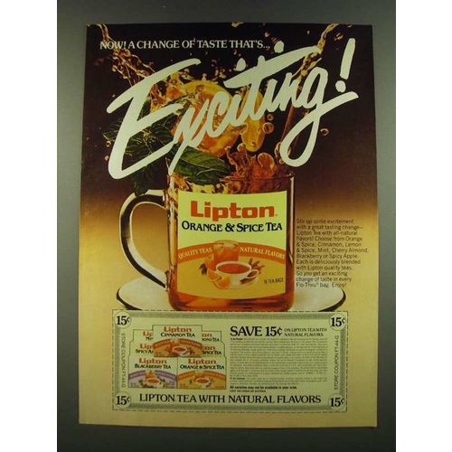 1983 Lipton Orange & Spice Tea Ad - Now! A change of taste that's Exciting!