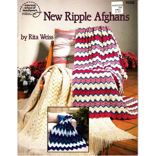 New Ripple Afghans by Rita Weiss (ASN Crochet/Knitting Booklet, 1988)