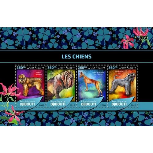 DJIBOUTI 2016 SHEET MNH DOGS CHIENS PERROS CANI CAES HUNDEN 4