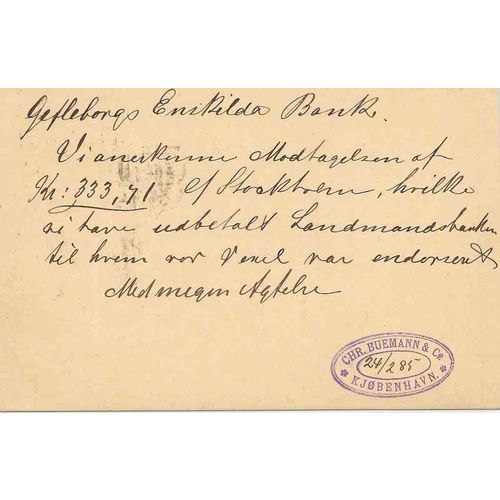 Denmark Postal Card Copenhagen 1885 to Gefle RPO and Ship Markings