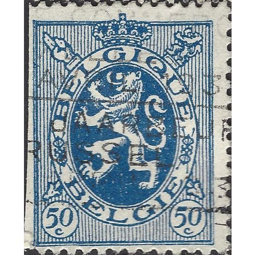 BELGIUM, Heraldic Lion, blue 1929, 50c, #5