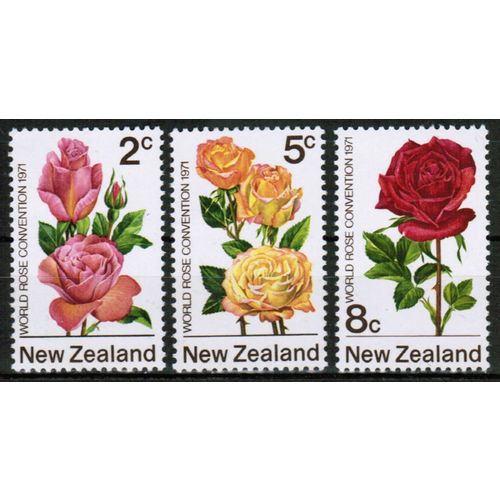 1971 New Zealand - Sc#484-6 - Flowers (roses) set of 2 - Mint NH