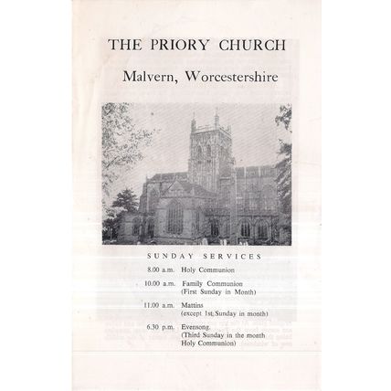 GREAT MALVERN PRIORY CHURCH, WORCESTERSHIRE 16 page guide book + 4 page bookle =