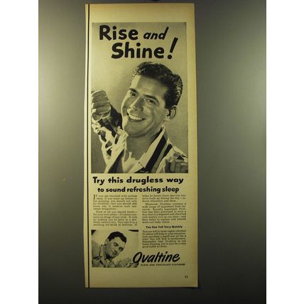 1949 Ovaltine Drink Ad - Rise and shine!