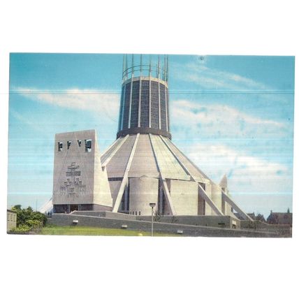THE ROMAN CATHOLIC CATHEDRAL , LIVERPOOL. vintage used postcard 1968 pm =