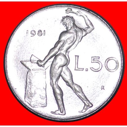 NUDE VULCAN (1954-1989): ITALY ★ 50 LIRA 1981R! LOW START★NO RESERVE
