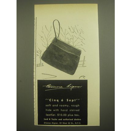 1958 Etienne Aigner Purse Advertisement - Cinq a Sept