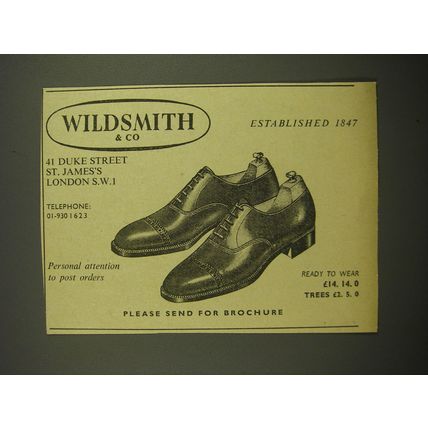 1967 Wildsmith & Co. Shoes Ad - Established 1847