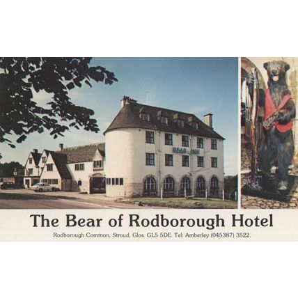 Bear Of Rodborough Hotel Gloucester Advertising PB Postcard
