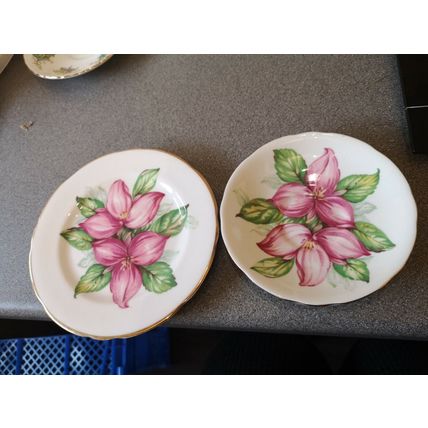 Royal Stafford Pink Trillium 1 Saucer 2 Tea/Side Plates