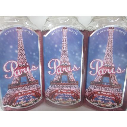 3 bottles Bath & Body Works Gentle Foaming Hand Soap Paris Pink Champagne Tulips