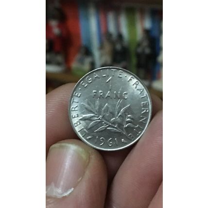 France 1961 1 French Franc AUNC Nickel Coin KM# 925.1