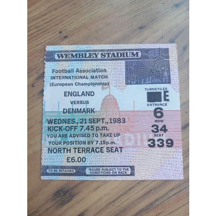 1983 England vs Denmark – Programme & Ticket Euros Qualifier