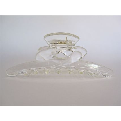 Long clear amber brown or black hair claw clip for long hair