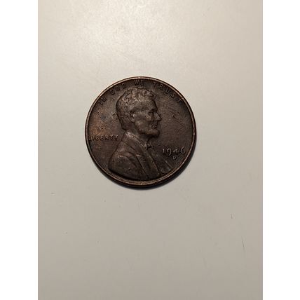 1946 D Lincoln penny full date free shipping no reserve