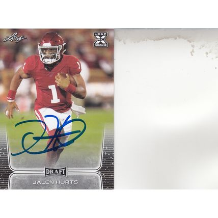 JALEN HURTS ROOKIE 2020 AUTOGRAPHED PHILADELPHIA EAGLES SUPER BOWL QUARTERBACK
