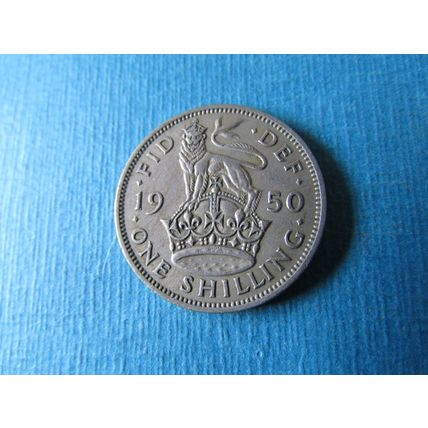 1950 GEORGE VI ENGLISH SHIELD SHILLING FREE POST. (zzebid)