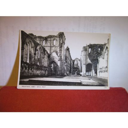 NAVE WEST, FOUNTAINS ABBEY, RIPON, YORKSHIRE. . unused vintage postcard RP =