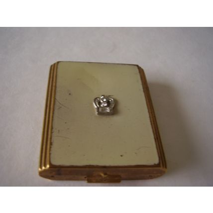 Vintage Zell 5th Avenue Art Deco Dovell Rouge & Powder Compact Duo Steel Mirror