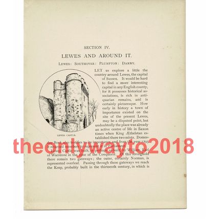 Lewes Castle, Sussex, Book Illustration (Print), 1903